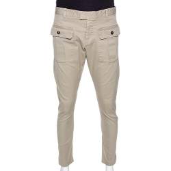Dsquared2 Beige Stretch Cotton Cropped Cargo Trousers XXL