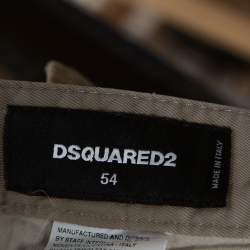 Dsquared2 Beige Stretch Cotton Cropped Cargo Trousers XXL