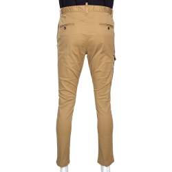 Dsquared2 Tan Brown Stretch Cotton Gabardine Skinny Cargo Trousers M