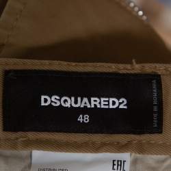 Dsquared2 Tan Brown Stretch Cotton Gabardine Skinny Cargo Trousers M