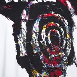 Pre Owned Dsquared2 White Psychedelic Print Cotton Jersey T- Shirt XL