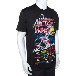 Dsquared2 Black Arctic Twins Print Cool Fit T-Shirt XL
