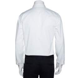 Pre Owned Dsquared2 White Stretch Cotton Pocket Detail Long Sleeve Shirt L
