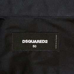 Pre Owned Dsquared2 Black Stretch Cotton Pocket Detail Long Sleeve Shirt L