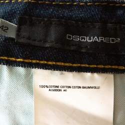 Dsquared2 Indigo Denim Paint Splatter Effect Straight Leg Jeans S