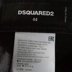 Dsquared2 Charcoal Grey Embellished Distressed Denim Skater Jeans S 