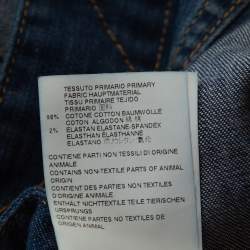Dsquared2 Blue Denim Distressed Patch Detail Short Sleeve Shirt XS