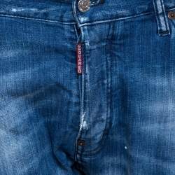 Dsquared2 Blue Distressed Denim Slim Fit Jeans L