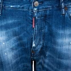 Dsquared2 Blue Distressed Denim Slim Fit Jeans L