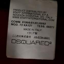 Dsquared2 Black Calf Leather Patch Detail Biker Pants L 