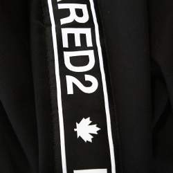 Dsquared2 Black Wool Blend Logo Stripe Detail Joggers L