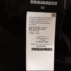 Dsquared2 Black Wool Blend Logo Stripe Detail Joggers L