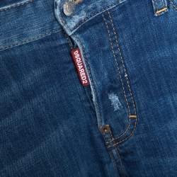 Pre Owned Dsquared2 Blue Distressed Light Wash Denim Sexy Twist Jeans XS