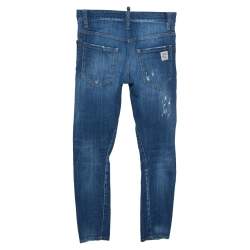 Pre Owned Dsquared2 Blue Distressed Light Wash Denim Sexy Twist Jeans XS