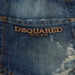 Pre Owned Dsquared2 Blue Distressed Denim Light Wash Tapered Jeans S