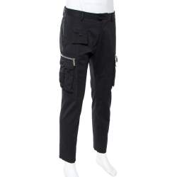 Pre Owned Dsquared2 Black Wool Cargo Trousers M