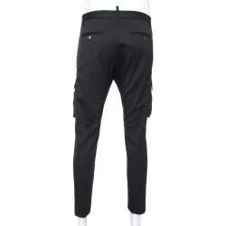 Pre Owned Dsquared2 Black Wool Cargo Trousers M
