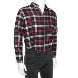 Dsquared2 Red & Grey Cotton Checked Flannel Shirt XS