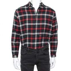 Dsquared2 Red & Grey Cotton Checked Flannel Shirt XS