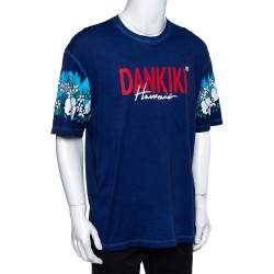 Pre Owned Dsquared2 Blue Dankiki Print Hetero Guy Fit T-Shirt XXL