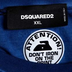 Pre Owned Dsquared2 Blue Dankiki Print Hetero Guy Fit T-Shirt XXL