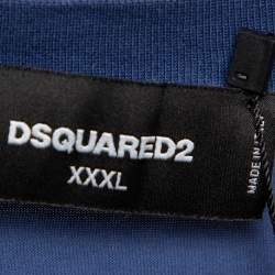 Pre Owned Dsquared2 Blue Cotton Jersey Icon Embroidered T-Shirt 3XL