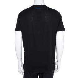 Pre Owned Dsquared2 Black Icon Print Cotton Cool Fit T-Shirt XL