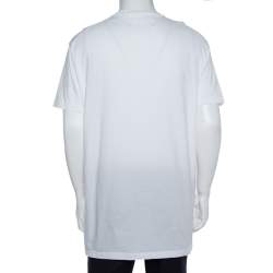 Pre Owned Dsquared2 White Cotton Logo Print T-Shirt XXL 