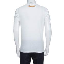 Pre Owned Dsquared2 White Caten Bros Print Cotton Chic Dan Fit T-Shirt M