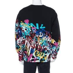 Dsquared2 Black Graffiti Print Cotton Cool Fit Sweatshirt XL