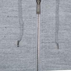 Dsquared2 Grey Cotton Logo Printed Distressed Hoodie Sweatshirt S