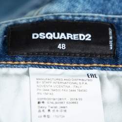 Pre Owned Dsquared2 Blue Denim Twist Jeans M