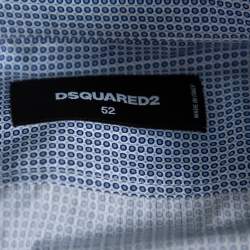 Pre Owned Dsquared2 Blue Printed Cotton Long Sleeve Shirt XL