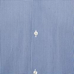 Pre Owned Dsquared2 Blue Printed Cotton Long Sleeve Shirt XL