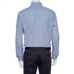 Pre Owned Dsquared2 Blue Printed Cotton Long Sleeve Shirt XL