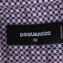 Dsquared2 Purple Printed Cotton Long Sleeve Shirt XL