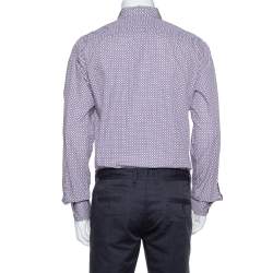 Dsquared2 Purple Printed Cotton Long Sleeve Shirt XL