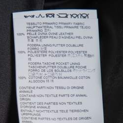 Pre Owned Dsquared2 Black Leather Quilted Panel Detail Zip Front Jacket M