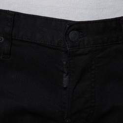 Pre Owned Dsquared2 Black Denim Tapered Leg Black Bull Jeans M