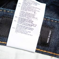 Pre Owned Dsquared2 Navy Blue Denim Distressed Tapered Leg Denim M