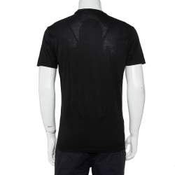 Pre Owned Dsquared2 Black Logo Graphic Printed Cotton Crewneck T-Shirt S