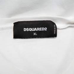 Dsquared2 White Printed Cotton Crewneck T-Shirt XL
