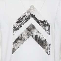 Dsquared2 White Printed Cotton Crewneck T-Shirt XL
