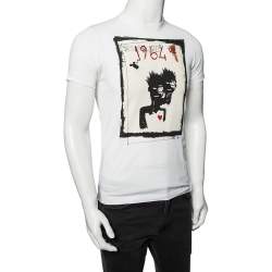 Dsquared2 White Cotton Caten Twins Print Round Neck T-Shirt M 