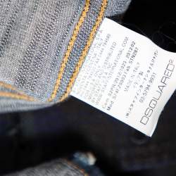 Pre Owned Dsquared2 Blue Dirty Denim Checkered Wool Vest Detail Shirt M 