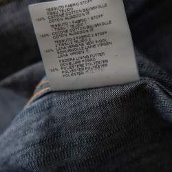 Pre Owned Dsquared2 Blue Dirty Denim Checkered Wool Vest Detail Shirt M 
