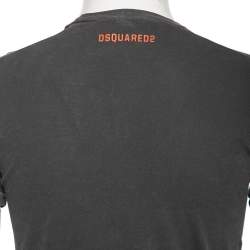 Dsquared2 Grey Canten Brothers Print Dyed Cotton Jersey T-Shirt S