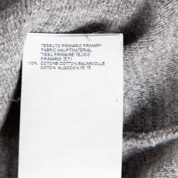 Dsquared2 Grey Ribbed Knit Printed Detail T-Shirt S