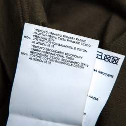 Pre Owned Dsquared2 Olive Green Cotton Patched Round Neck T-Shirt M