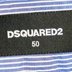 Dsquared2 Blue Striped Cotton Button Front Shirt L